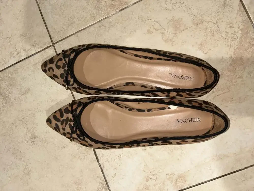 Merona Women's Pointed Toe Leopard Print Ballet Flats with Bow